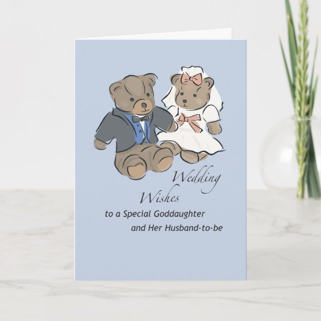 Carte Voeux mariages pour Godgirl avec Nounours (Devant)