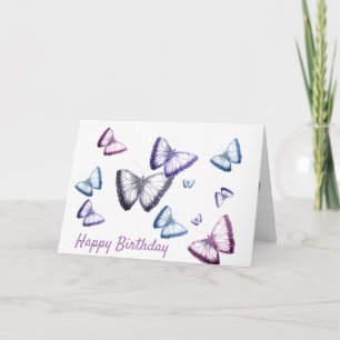 Carte Voeux Personnalisés Joyeux Papillon d'anniversaire