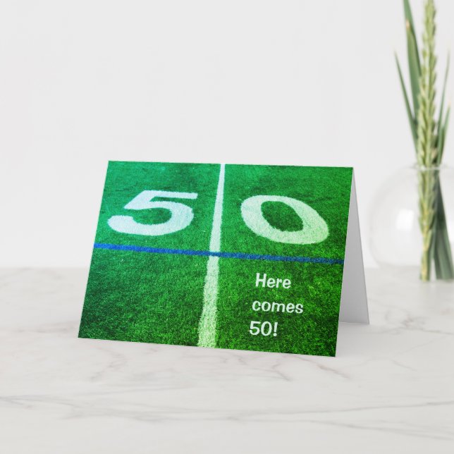 Carte Voici la ligne de 50 mètres football 50e anniversa (Devant)