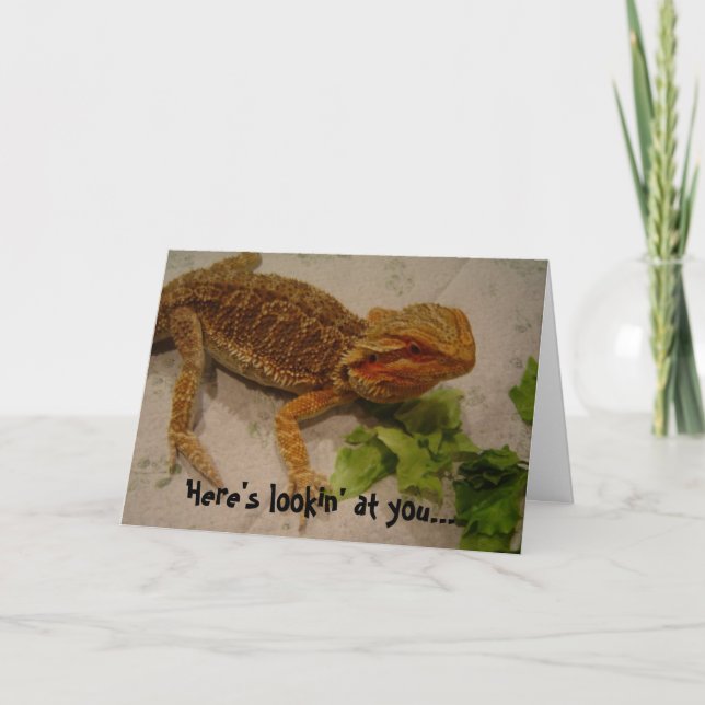 Carte Voici Lookin' at You, Bearded Dragon Birthday (Devant)