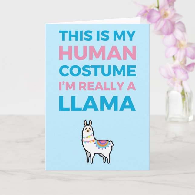 Carte Voici Mon Costume Humain - Llama Edition I (Orchidée)