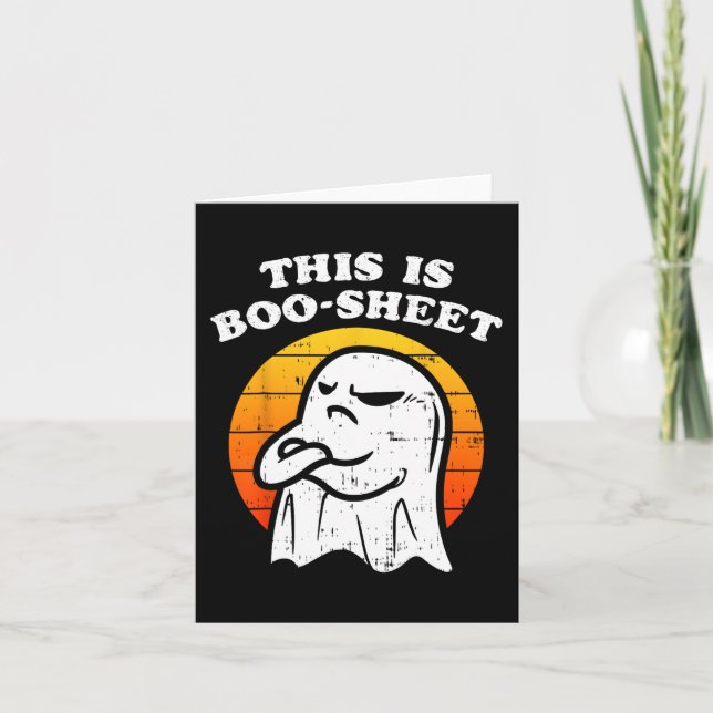 Carte Voici un peu de Boo-Sheet Ghost Retro Funny Hallow (Devant)