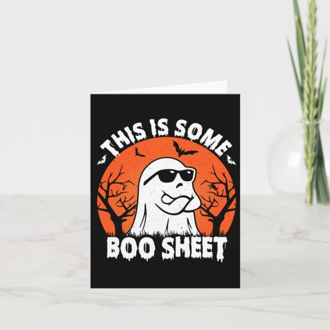 Carte Voici Un Peu De Feuille De Boite Ghost Retro Funny (Devant)