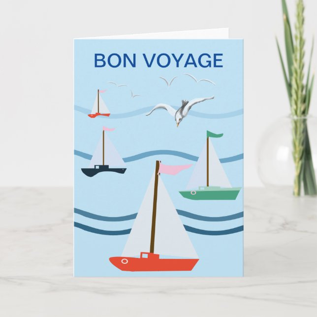 Carte Voiliers, mouettes, vagues océaniques (Devant)
