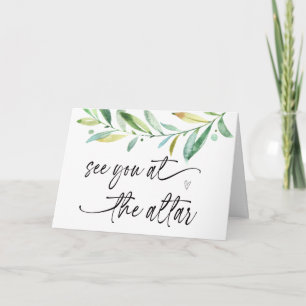 Carte Voir à l'autel cadeau de la mariée à la chambre de