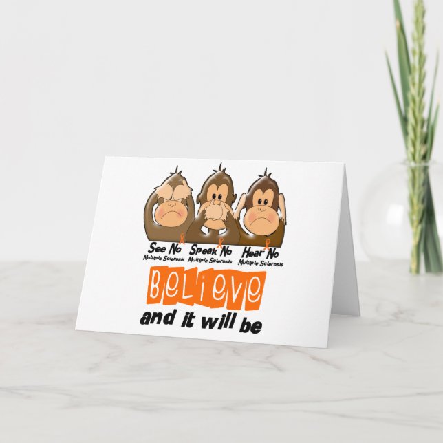 Carte Voir Parler Entendre Aucune Sclérose en plaques MS (Devant)