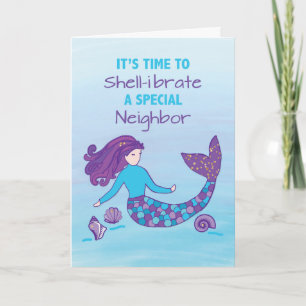 Carte Voisin Anniversaire Sparkly Look Mermaid