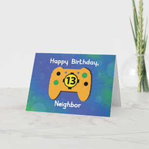 Carte Voisin Garçon 13 ans Anniversaire Gamer Contrôleur