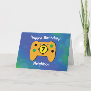 Carte Voisin Garçon 7 Anniversaire Gamer Contrôleur
