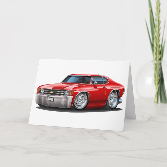 Carte Voiture 1971-72 de rouge de Chevelle (Devant)