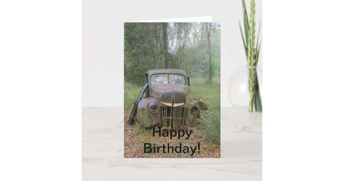 Carte Voiture Ancienne De Joyeux Anniversaire Zazzle Fr