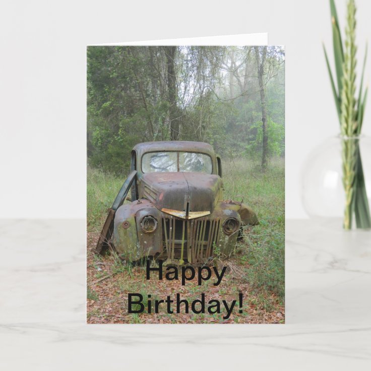 Carte Voiture Ancienne De Joyeux Anniversaire Zazzle Fr