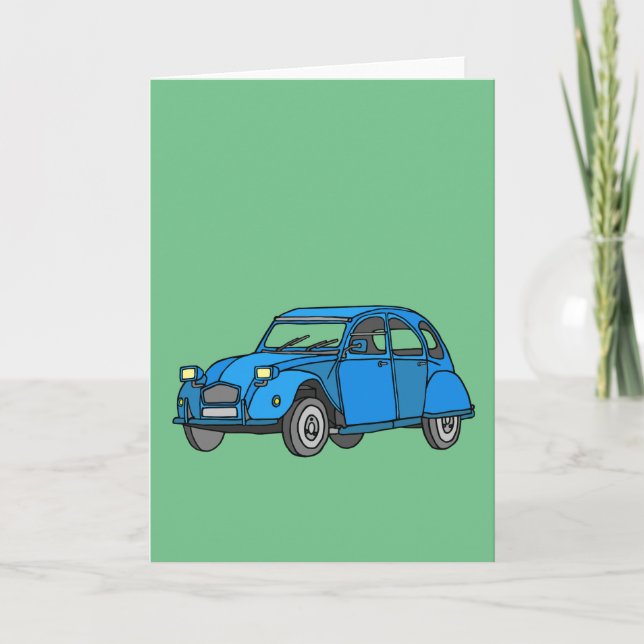 Carte Voiture bleue (2CV) (Devant)