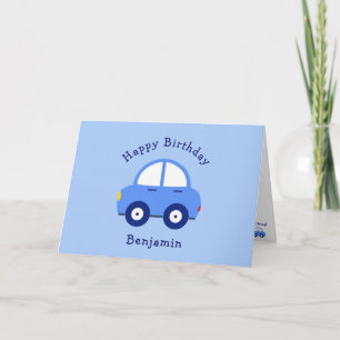 Carte Voiture Bleue Cute Anniversaire