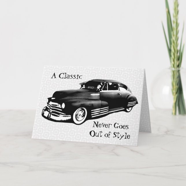 Carte Voiture classique Anniversaire V2 (Devant)