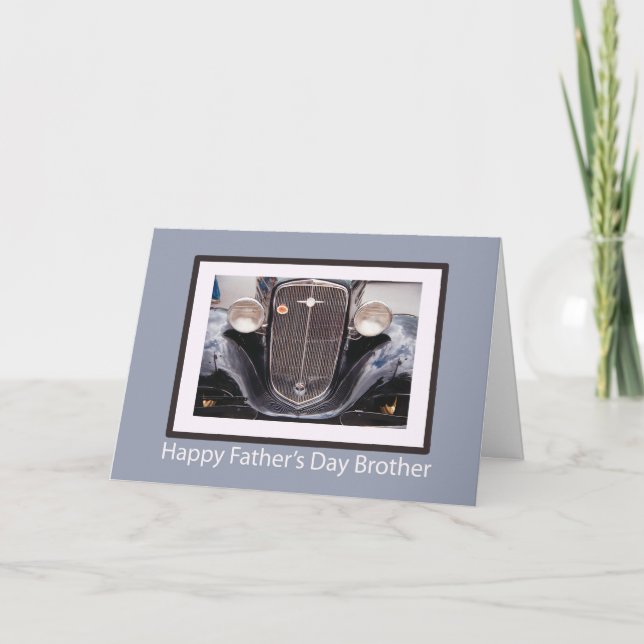 Carte Voiture classique Brother Fête des pères (Devant)
