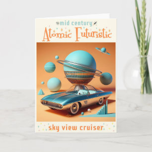 Carte Voiture Cruiser Vue Ciel Futuriste Atomique