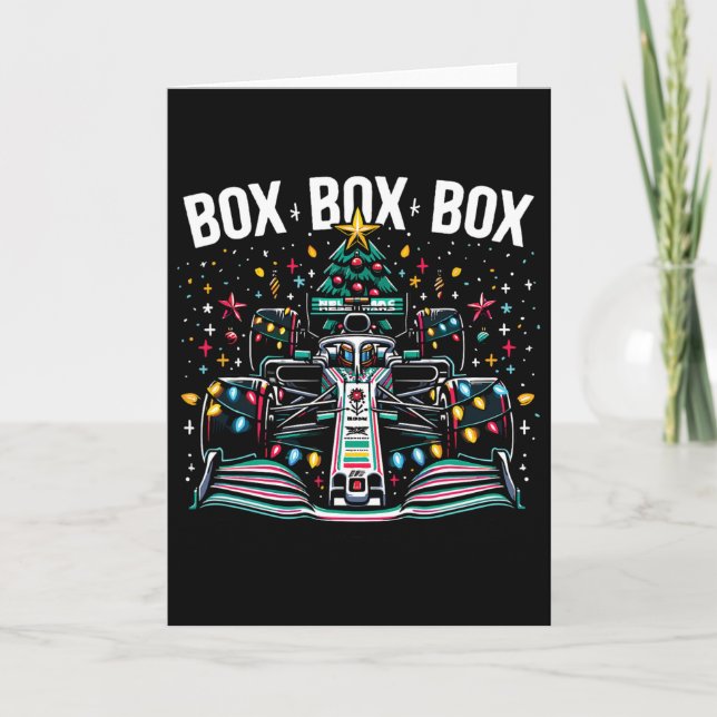Carte Voiture de course Box Box Box Radio Appel Amusant  (Devant)