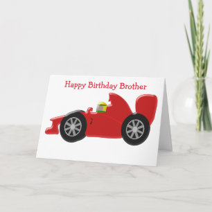 Carte Voiture de course Brother personnalisée Anniversai