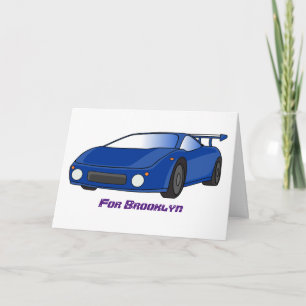 Carte Voiture de sport bleue avec illustration airfos