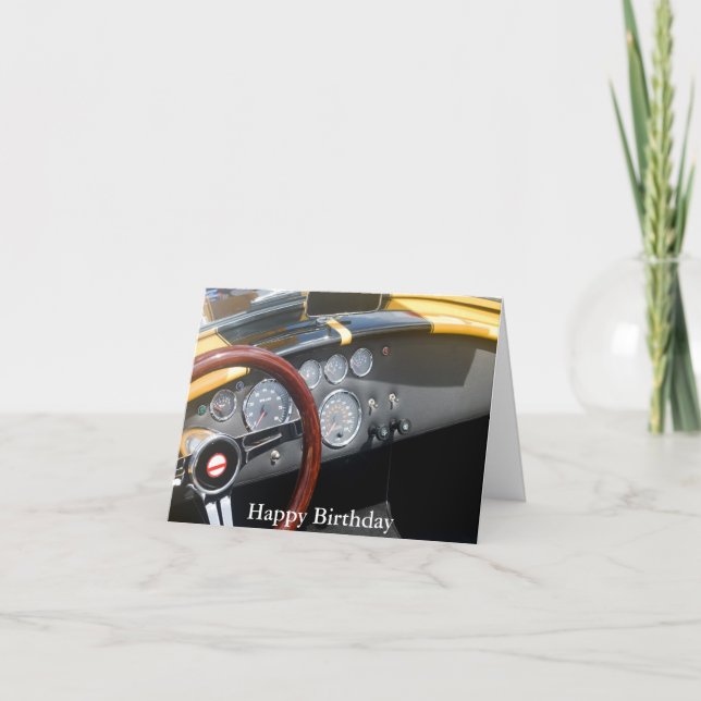 Carte Voiture de sport classique, Joyeux anniversaire (Devant)
