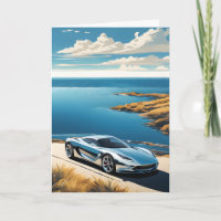 Voiture de sport en bord de mer Fête des pères