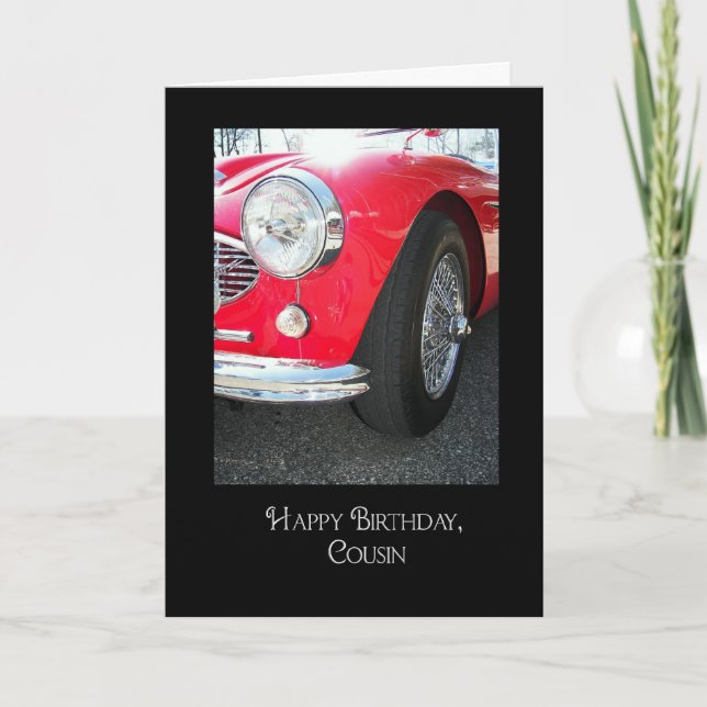 Carte Voiture de sport rouge pour l'anniversaire de Cous (Devant)