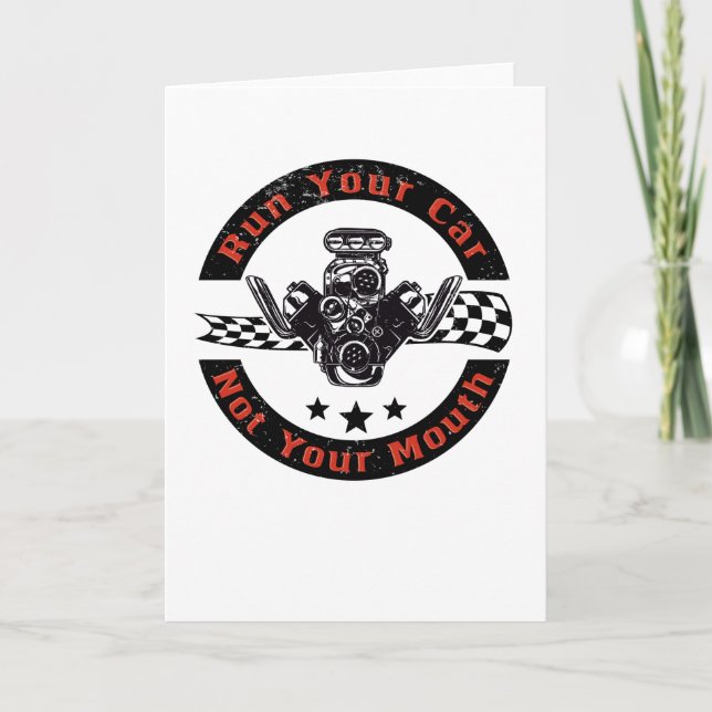 Carte Voiture Drag Moteur Racing Voiture V8 Ventilateur  (Devant)