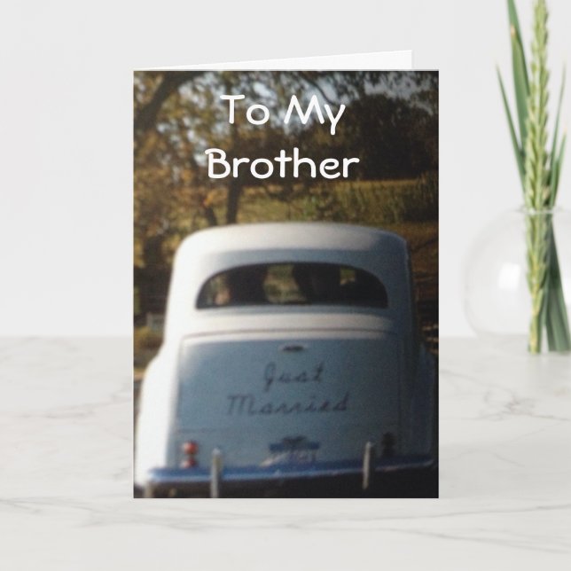 CARTE VOITURE MARIAGE ANTIQUE POUR LA JOURNÉE DU MARIAGE (Devant)