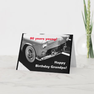 Carte Voiture vintage de grand-père - 90e anniversaire