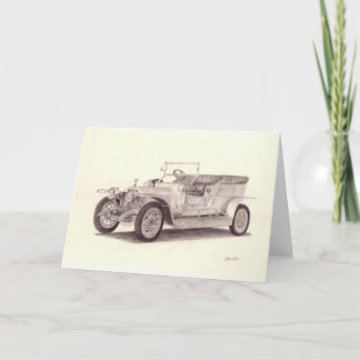 Carte Voiture vintage : Fantôme argenté de Rolls Royce