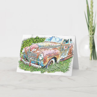 Carte Voiture Vintage Rustic Car Toutes les occasions Ca
