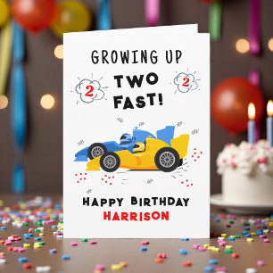 Carte Voitures de course personnalisées pour un 2e anniv