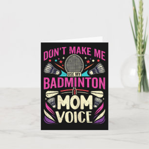 Carte Voix de Maman de Badminton Féminin - Navette Mère