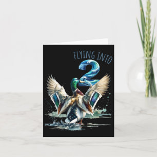 Carte Vol en 2 Chasse de canard 2e fête d'anniversaire 2