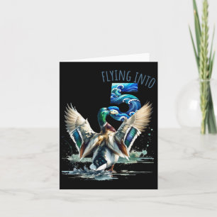 Carte Vol en 5 Chasse de canard 5e fête d'anniversaire 5