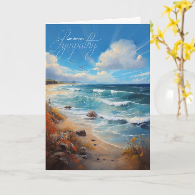 Carte Vol sympathique côtier avec mouette (Fleur jaune)