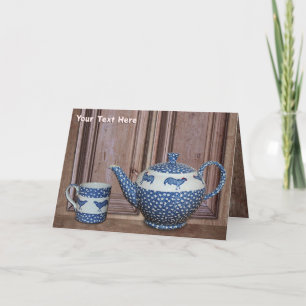Carte Volaille Bleue Théière Et Coupe