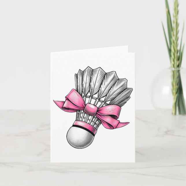 Carte Volant de badminton à ruban rose Coquette Bow Mama (Devant)