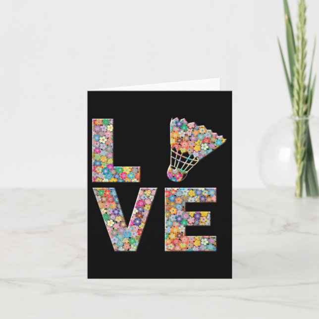 Carte Volant de badminton Ball Love Flowers (Devant)