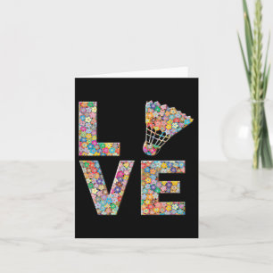 Carte Volant de badminton Ball Love Flowers