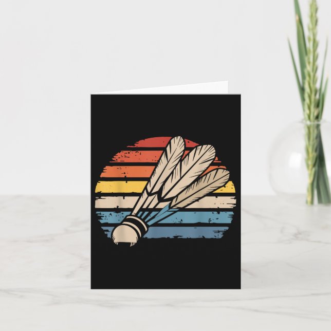 Carte Volant de Badminton Coucher de Soleil Distressed D (Devant)