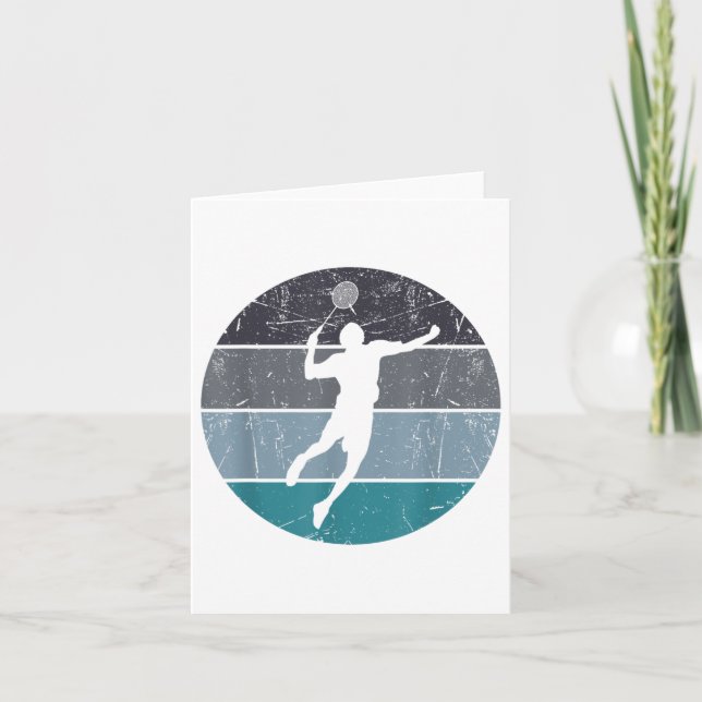 Carte Volant de badminton Drôle Pour Hommes Femmes Retro (Devant)
