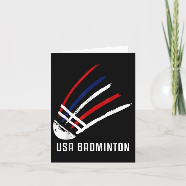 Carte Volant de badminton Usa Rouge Blanc Bleu  (Devant)