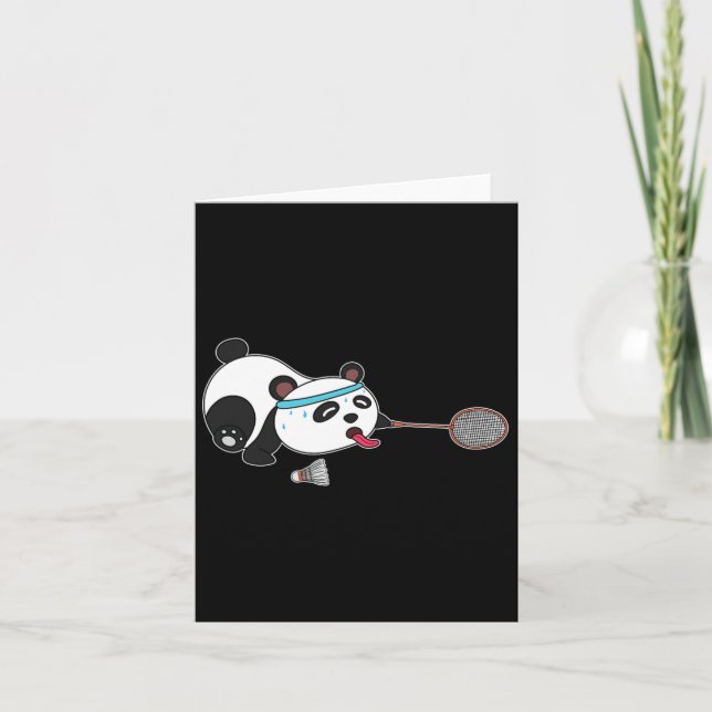 Carte Volants de badminton Panda Animaux (Devant)