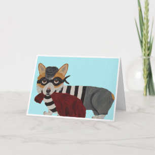 Carte Voleur de friandises Welsh Corgi Cambrioleur
