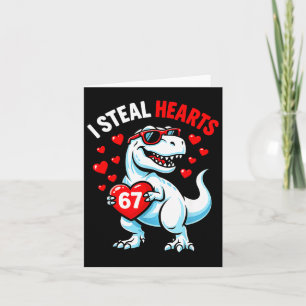 Carte Volez 67 cœurs valentine's day 67 meme 6 7 t-rex