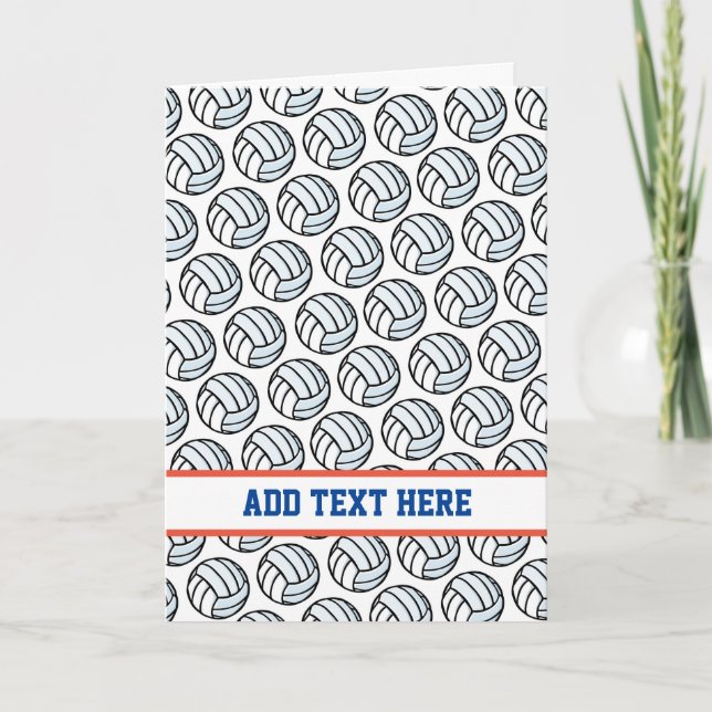 Carte Volley-ball Blanc Black Sports Team Couleurs Texte (Devant)