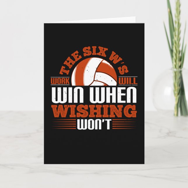 Carte Volley-ball - Les Six W's Work vont gagner (Devant)