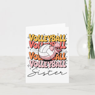 Carte Volley-ball super Soeur Coquette Bow Volley